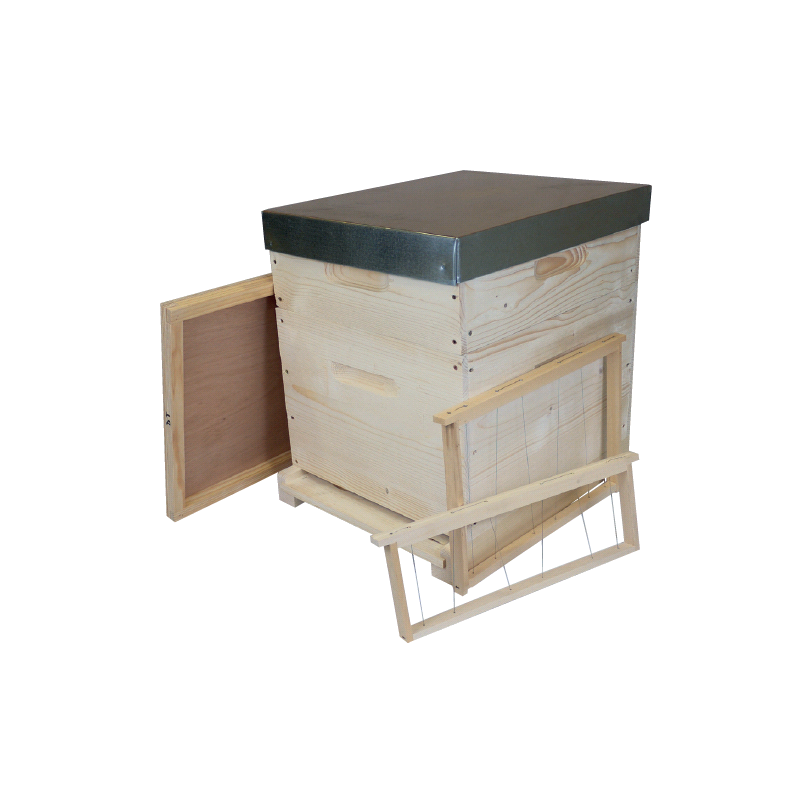 Ruche mi-bois Dadant 10 cadres plateau en bois