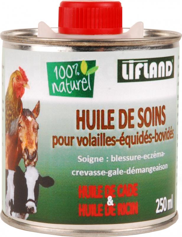 Huile de soins pour volaille et équidés